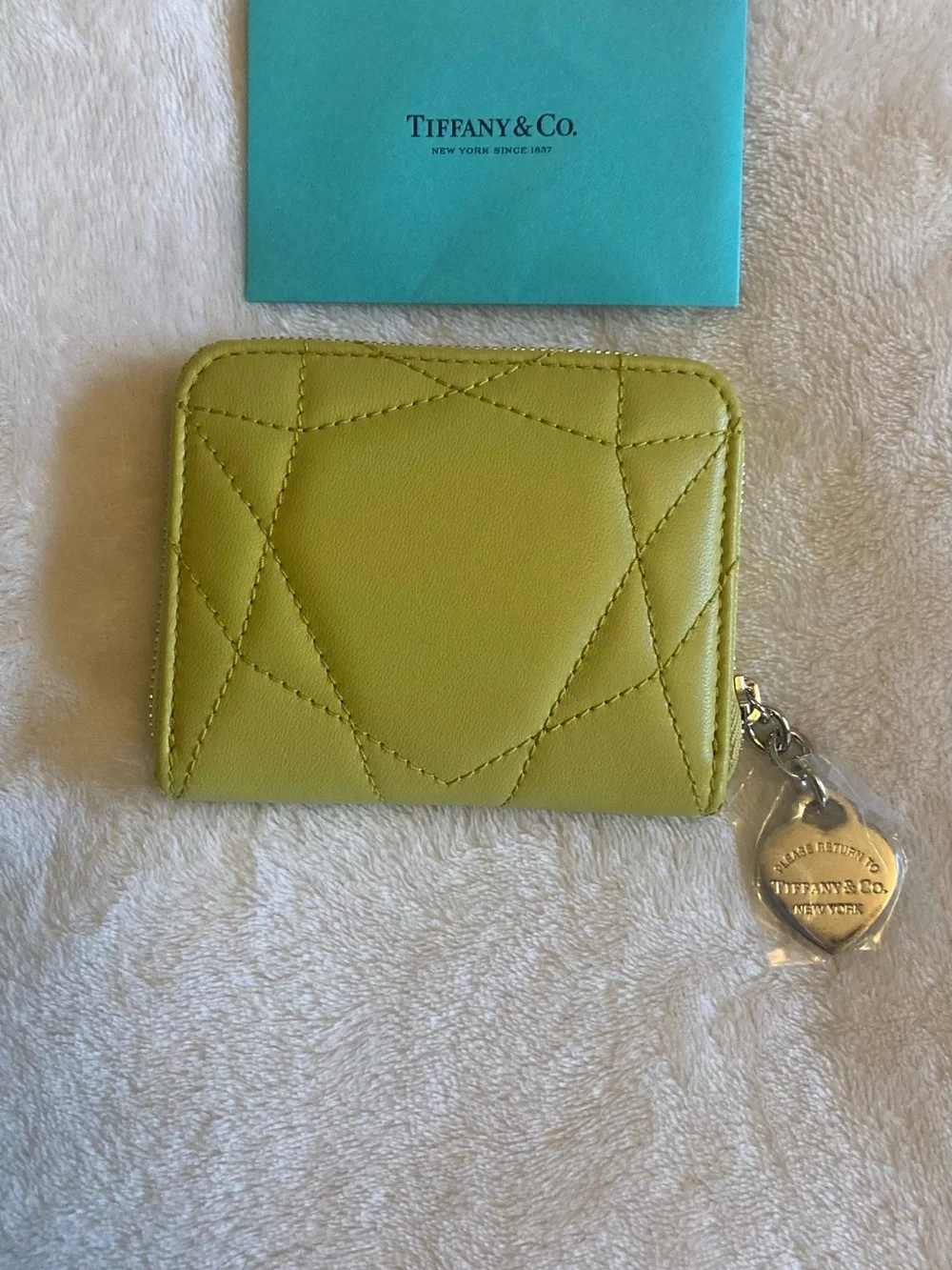 Tiffany small Yellow Quilted Zip Wallet - Women's